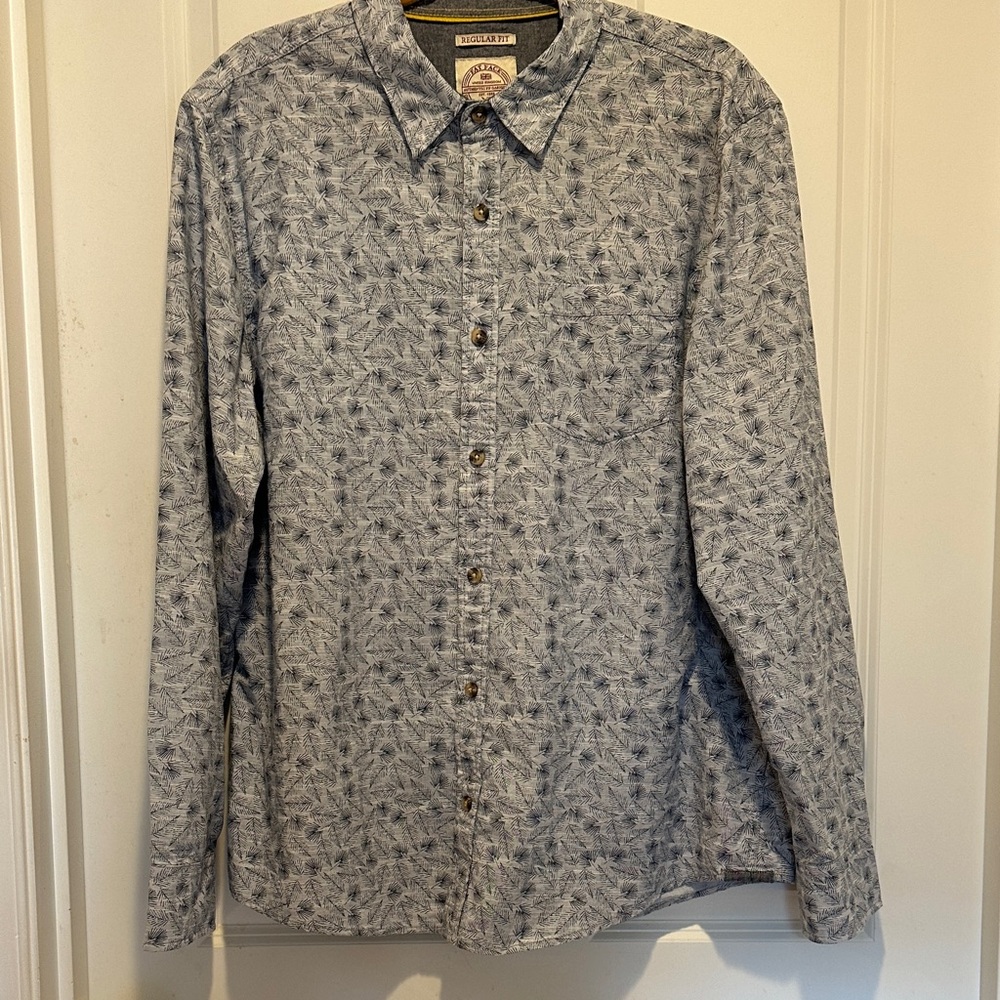 Fat Face Men's Gray Patterned Button down Shirt Size XL